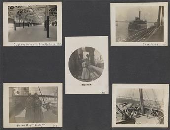 (CHICAGO--SCRAPBOOK) Album with approx. 370 photos assembled by Clara Junge documenting European travel, high school, and society.